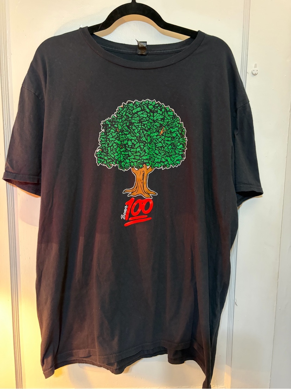 Born 100 Anvil Black Short-Sleeve Tee with Money Tree